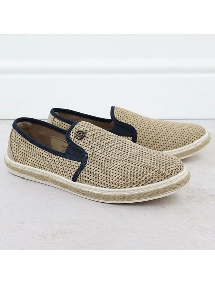 Pánské béžové polobotky slipon model 21904690 - Bugatti