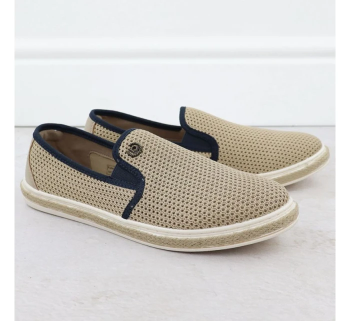 Pánske béžové Bugatti slip-on espadrille 321-ASP61-6900