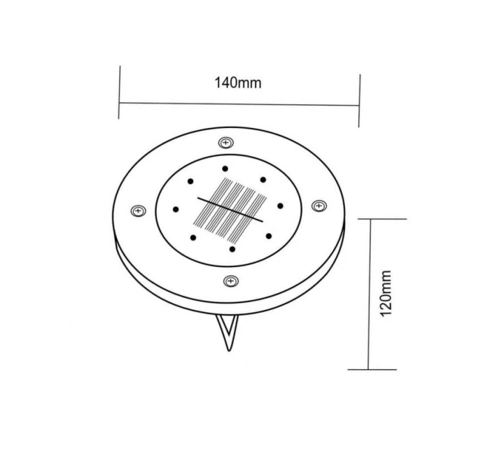 SOLÁRNA LAMPA 8 LED SMD PRE PRELOMENIE KPL.4PCS