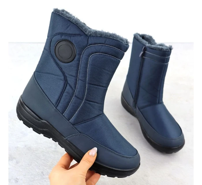 Dámské ploché zateplené sněhule tmavě modré model 21906476 - Potocki