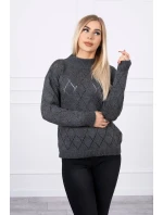 Svetr s rolákem a vzorem grafitový model 18745514 - K-Fashion