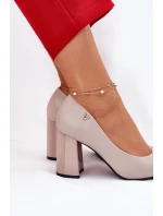 Eleganckie Czółenka Na Słupku Vinceza 62220 Szare