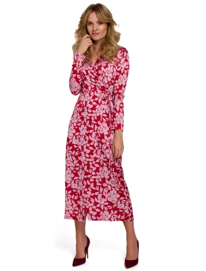 Dámské šaty model 18647124 Červená s růžovou - Makover