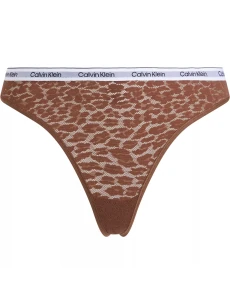 Dámske tangá HIGH LEG THONG 000QD5051E FUA Brown - Calvin Klein