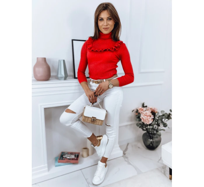 Dámský svetr NOAH červený Dstreet model 21964220 - FashionStreet Dámský svetr NOAH červený Dstreet model 21964220 - FashionStreet