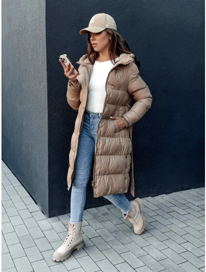 Dámský prošívaný kabát béžový Dstreet model 21978689 - FashionStreet Dámský prošívaný kabát béžový Dstreet model 21978689 - FashionStreet
