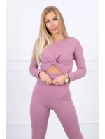 Sada so záhybom na blúzke tmavo ružová
