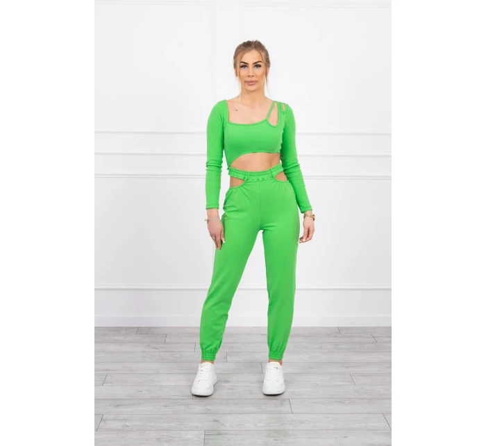 Sada s blúzkou top zelená neónová