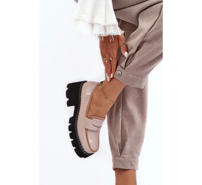 Dámské kožené mokasíny D&A model 21636749 béžové - S.Barski