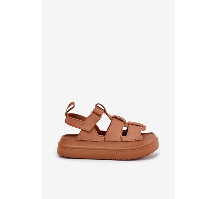 Sandały Damskie Na Platformie Camel Nitavelia Sandały Damskie Na Platformie Camel Nitavelia