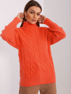 Oranžový dámsky pletený sveter