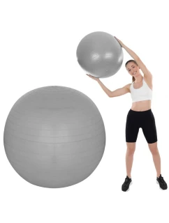 GYMNASTICKÁ FITNESS LOPTA 65CM PROTI PRASKNUTIU ŠEDÁ