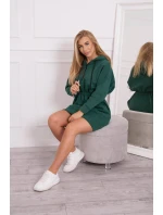 Zateplené šaty s kapucňou tmavo zelené Zateplené šaty s kapucňou tmavo zelené