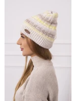 Fleecová čiapka Patrycja K254 žltá+béžová
