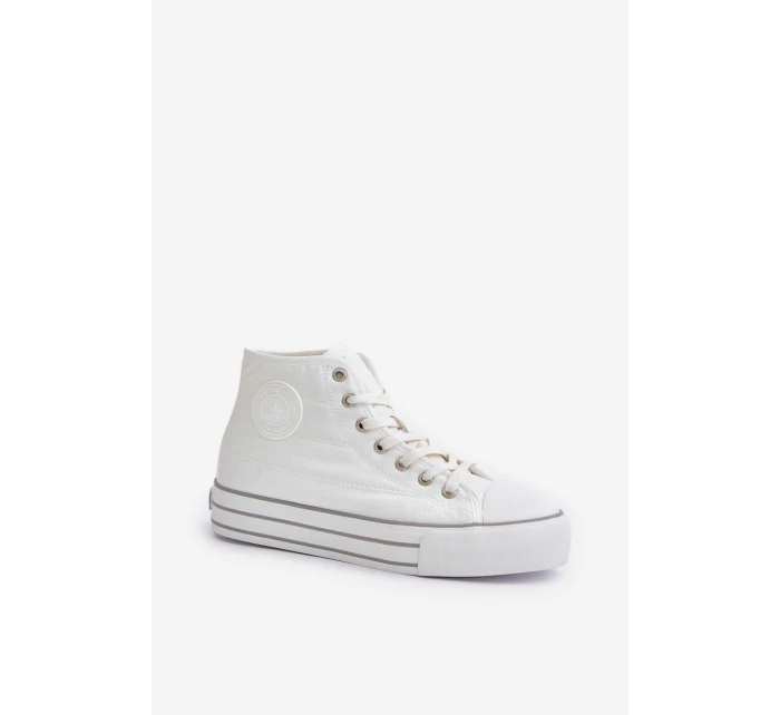 Zateplené dámské tenisky na platformě model 21675260 bílé - Big Star Shoes