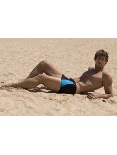 Plavky Andy2 M-106 čierne s modrou - Marko