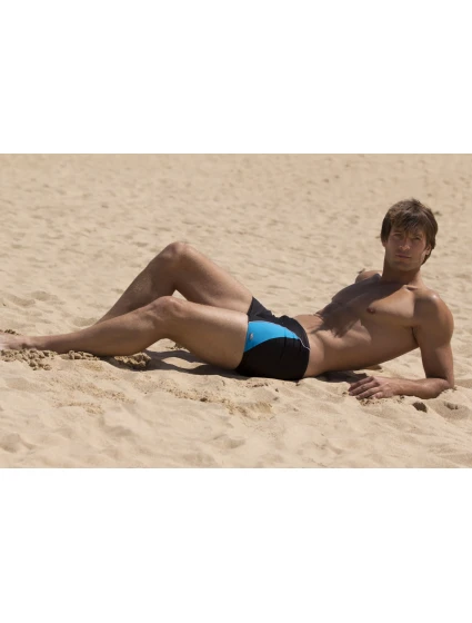 Plavky Andy2 M-106 čierne s modrou - Marko