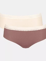 Dámske nohavičky GO Ribbed R Hipster C2P - BROWN - hnedá M003 - SLOGGI