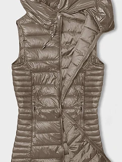 Prošívaná vesta v barvě cappuccino s kapucí model 18934679 - J.STYLE