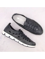 W modrá kožená polobotka s podrážkou model 19737391 - Rieker W modrá kožená polobotka s podrážkou model 19737391 - Rieker