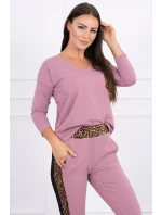 Sada s leopardím potlačou tmavo ružová