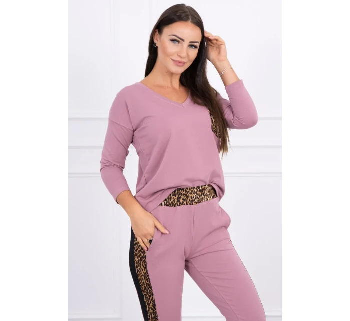 Sada s leopardím potlačou tmavo ružová