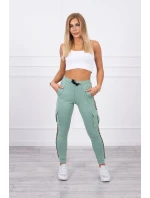 Tmavo mätové nohavice cargo