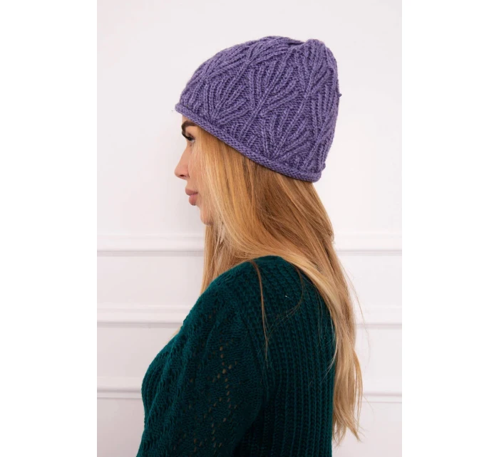 Dámska čiapka Leaves K245 fialová