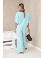 Souprava halenky a kalhot světlá máta Souprava halenky a kalhot světlá máta