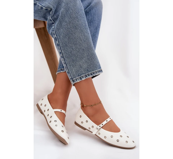 Dámské baleríny se prvky bílé model 21744520 - Boto