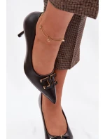 Lodičky s ozdobou Eko kůže Černé Fivara