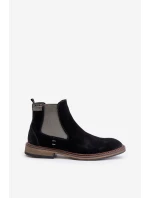Pánske členkové topánky Chelsea OO174154 Black - Big Star