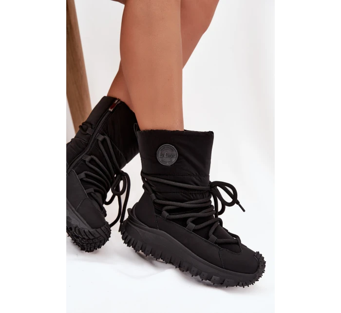 Kožené sněhule na platformě model 21728506 Černé - Lee Cooper