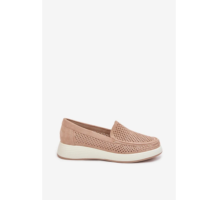 Dámské síťované mokasíny Sergio Leone MK097H béžové