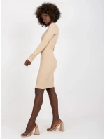Šaty FN SK model 17404647 béžová - FPrice Šaty FN SK model 17404647 béžová - FPrice