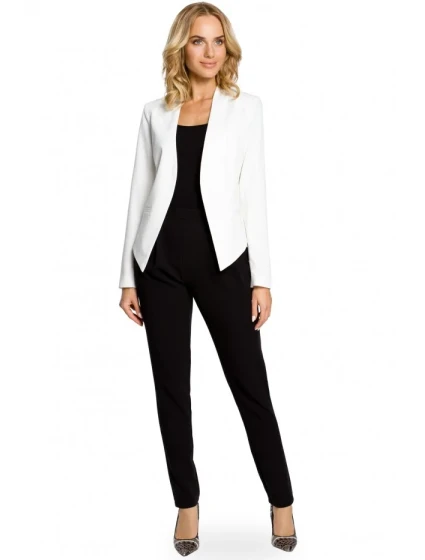 model 18001936 Asymetrická bunda s dlouhými rukávy a límcem barva ecru - Moe