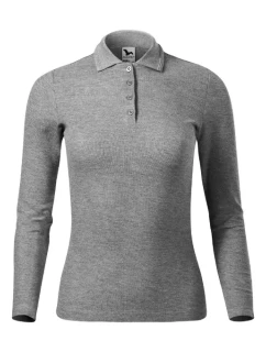 Pique Polo LS polokošile dámská tmavě šedý melír