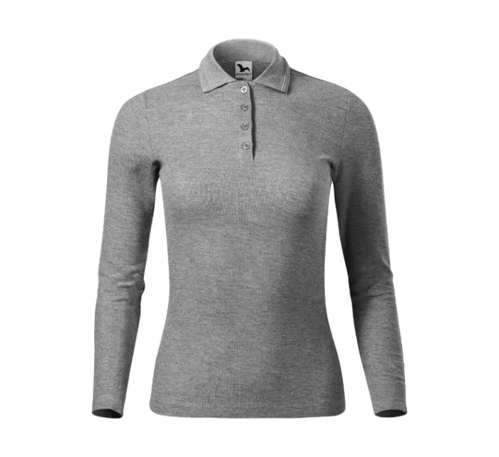 Polokošeľa Pique Polo LS tmavo šedá