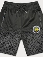 Pánske šortky s potlačou čierne (8K1120-3)