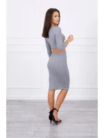 Souprava halenky a sukně šedá Souprava halenky a sukně šedá