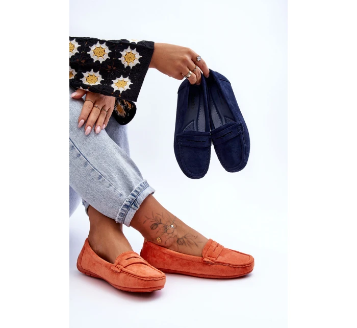 Damskie Zamszowe Mokasyny Pomarańczowe Lenvie