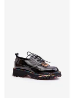 Lakierowane Półbuty Damskie Sznurowane Artiker 55C0499 Czarne Lakierowane Półbuty Damskie Sznurowane Artiker 55C0499 Czarne