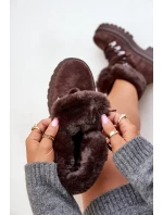 Sznurowane Trapery Damskie Z Futerkiem Ciemnobrązowe Vaminia Sznurowane Trapery Damskie Z Futerkiem Ciemnobrązowe Vaminia