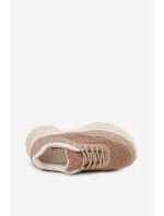 Sneakersy Damskie Z Cyrkoniami I Futerkiem Typu Baranek Beżowe Zarika Sneakersy Damskie Z Cyrkoniami I Futerkiem Typu Baranek Beżowe Zarika