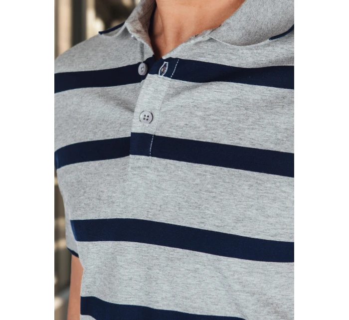 Pánská pruhovaná polokošile světle šedá Dstreet model 21987939 - FashionStreet