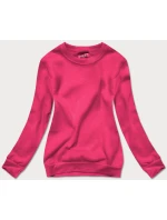 Dámska mikina s rebrovanými manžetami ružová (w01-19)