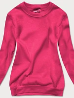 Dámska mikina s rebrovanými manžetami ružová (w01-19)