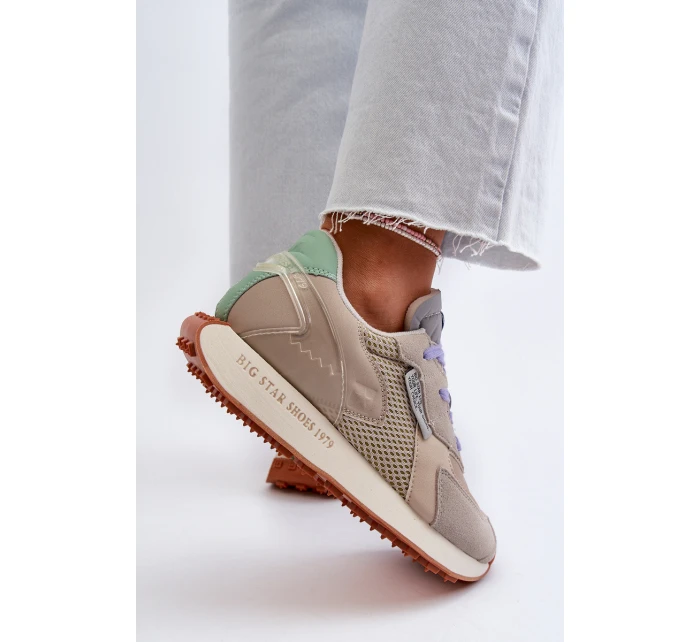 Sneakersy Damskie Na Platformie Memory Foam System Big Star NN274681 Beżowe Sneakersy Damskie Na Platformie Memory Foam System Big Star NN274681 Beżowe