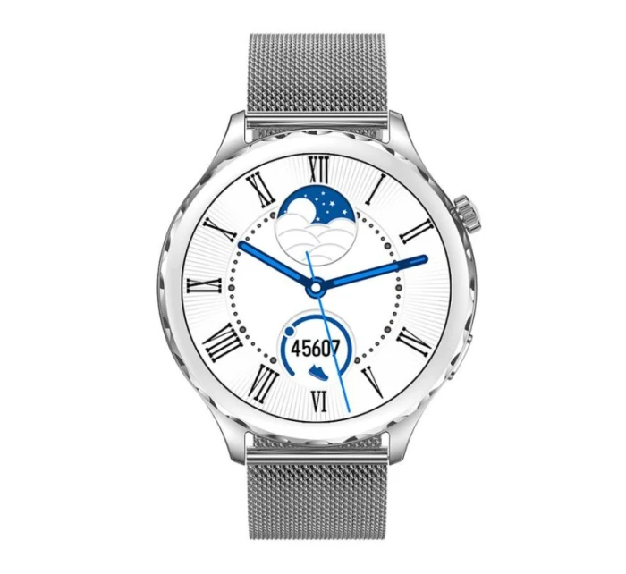 Dámské chytré hodinky Silver + Black Strap model 21804965 - RUBICON Dámské chytré hodinky Silver + Black Strap model 21804965 - RUBICON