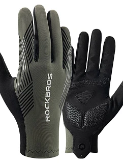 Cyklistické rukavice Rockbros jar/leto/jeseň, plné, veľkosť: M - zelené